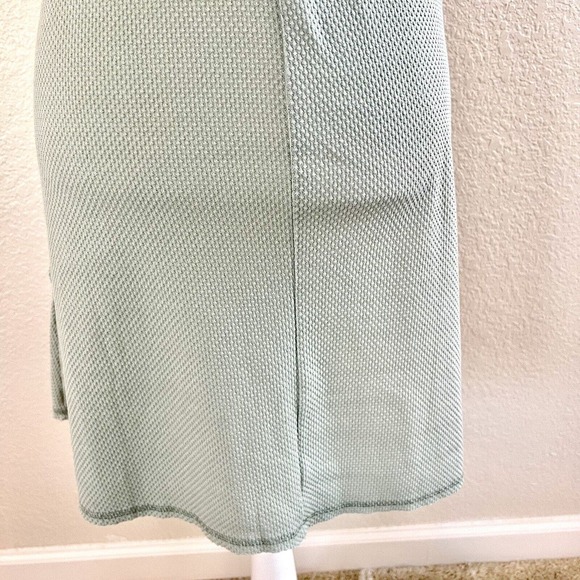 Flawless Green Fit & Flare Shirt Sun Dress Size Small Thin Knit Light Open Back - Picture 9 of 15